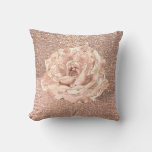 Coussin Rose Fleur Blush Skinny Spark Parties scintillant 