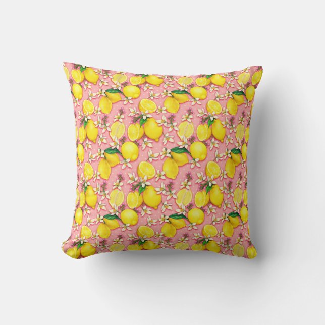 Coussin rose fleur de citron (Recto)
