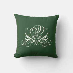 Coussin Rose fleuri blanc et vert