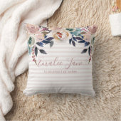 Coussin Rose Fleurie Bébé Nouveau-Né Personnalisé (Couverture)