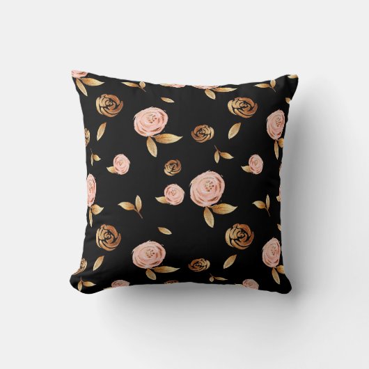 Coussin Rose Floral Gold (Recto)