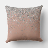 Coussin Rose Gold Blush Pink Silver Glitter Better Togethe (Verso)