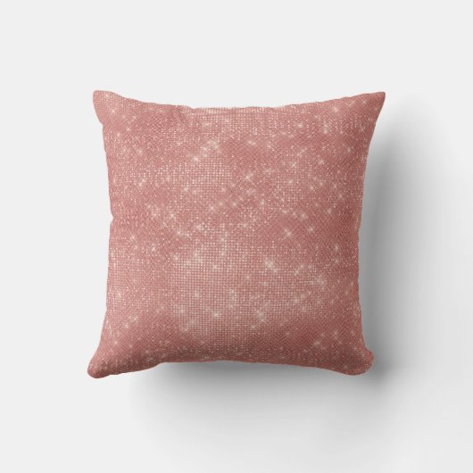 Coussin Rose Gold - Blush Pink Sparkor Nom du monogramme (Verso)