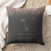 Coussin Rose Gold Blush Rose Argent Pailleté Script Person (Couverture)