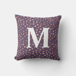 Coussin Rose Gold Glamour et points d'art en lavande