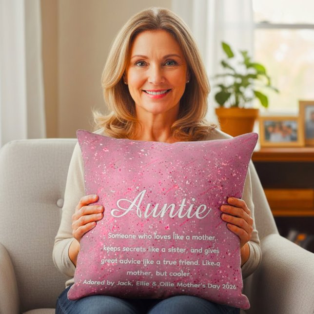 Coussin Rose Gold Glitter Best Ever Aunt Definition Person (Créateur téléchargé)