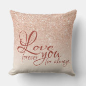 Coussin Rose Gold Glitter Love You Forever (Recto)