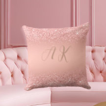 Rose Gold Luxe Brillante Monogramme Élégant