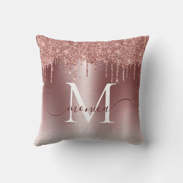 Coussin Rose Gold Metal Parties scintillant Drivers Nom du (Verso)