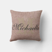 Coussin Rose Gold Parties scintillant Nom monographique Pe (Verso)