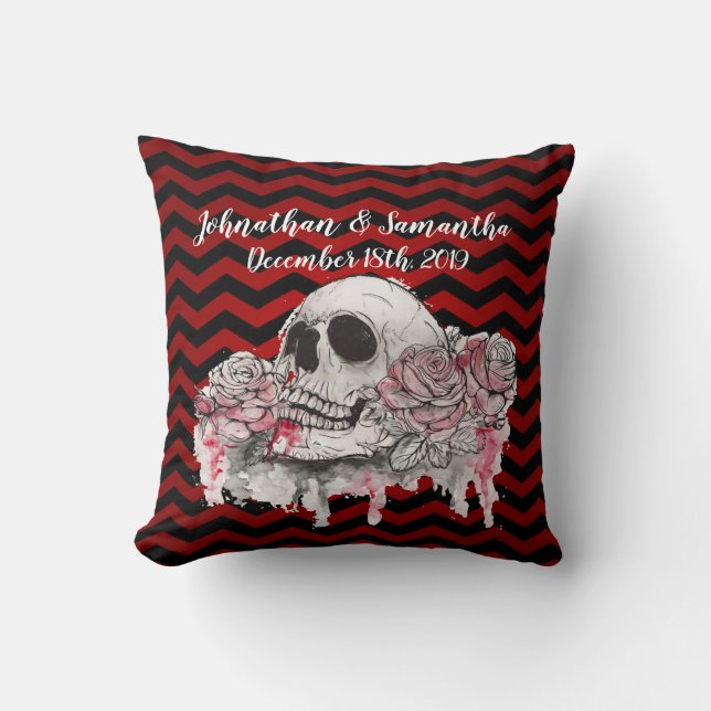 Coussin Rose Gothi de l'oreiller à lancer personnalisé de  (Recto)