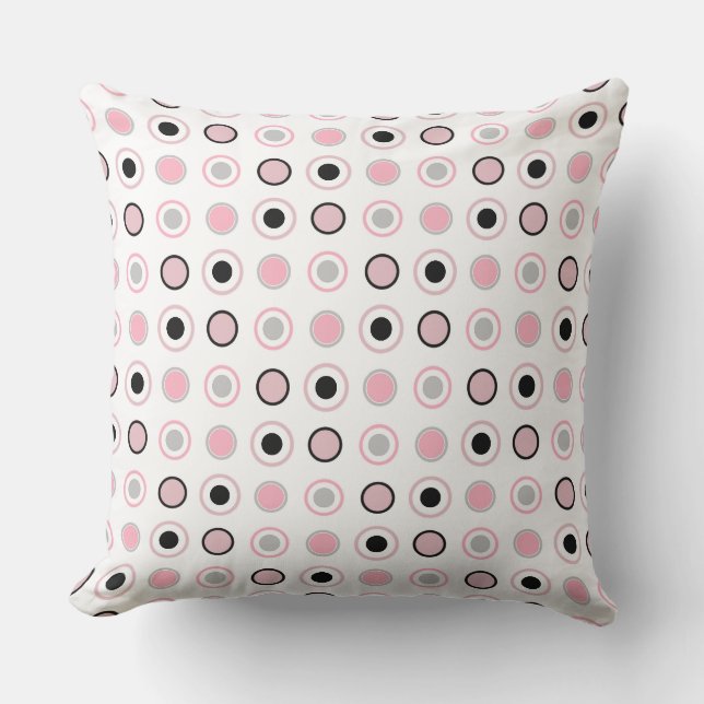 Coussin Rose, gris, noir et blanc (Recto)