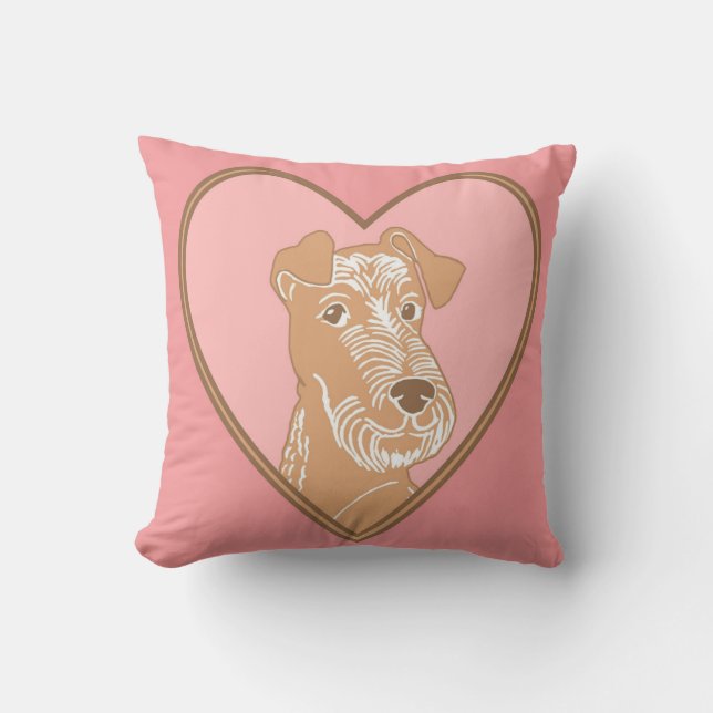 Coussin rose irlandais de coeur de Terrier (Recto)