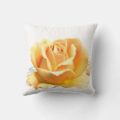 Coussin Rose jaune sur fond blanc (Verso)