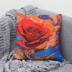 Coussin Rose Marbrée Abstraite