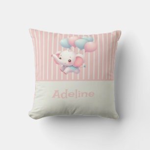Coussin Rose, mignon petit éléphant