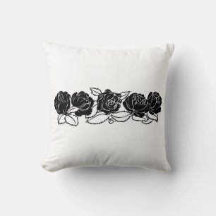 Coussin Rose noir-réversible-personnalisable