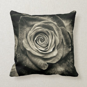 Coussin Rose noire et blanche Vintage