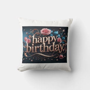 Coussin Rose or anniversaire luxueux élégant extravagant