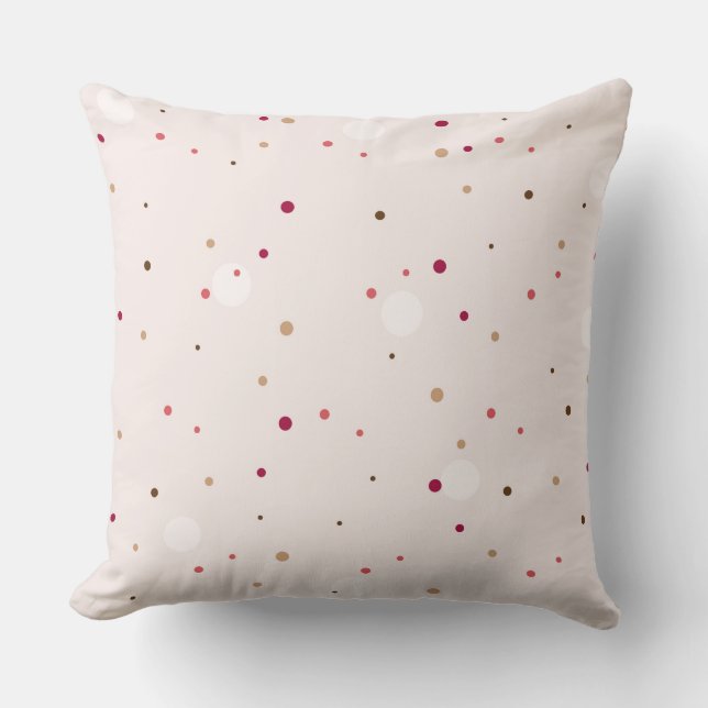 Coussin Rose-or et rouge foncé petits points motif (Recto)