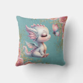 Coussin Rose or Floral Dragon Butterfly Girl Cadeau (Verso)