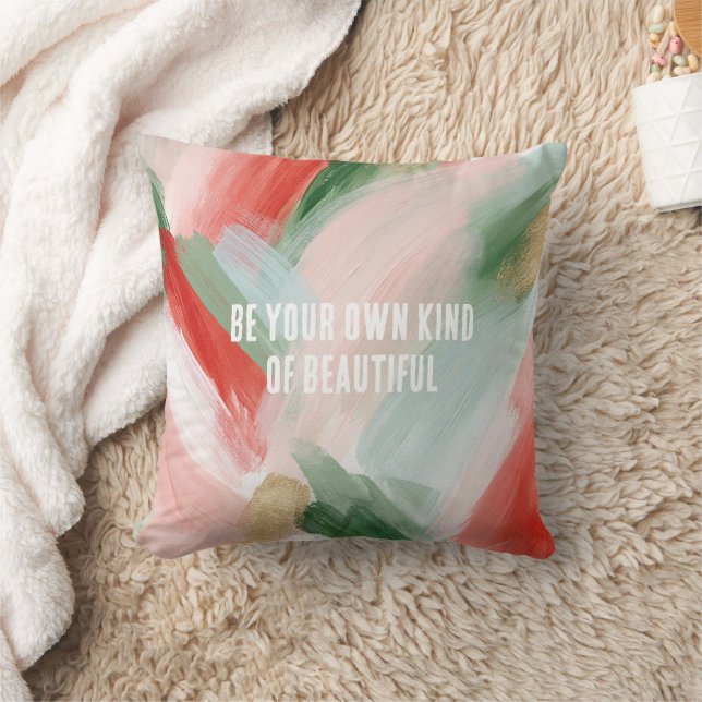 Coussin Rose Or Vert Bleu Rouge Abstrait  (Couverture)