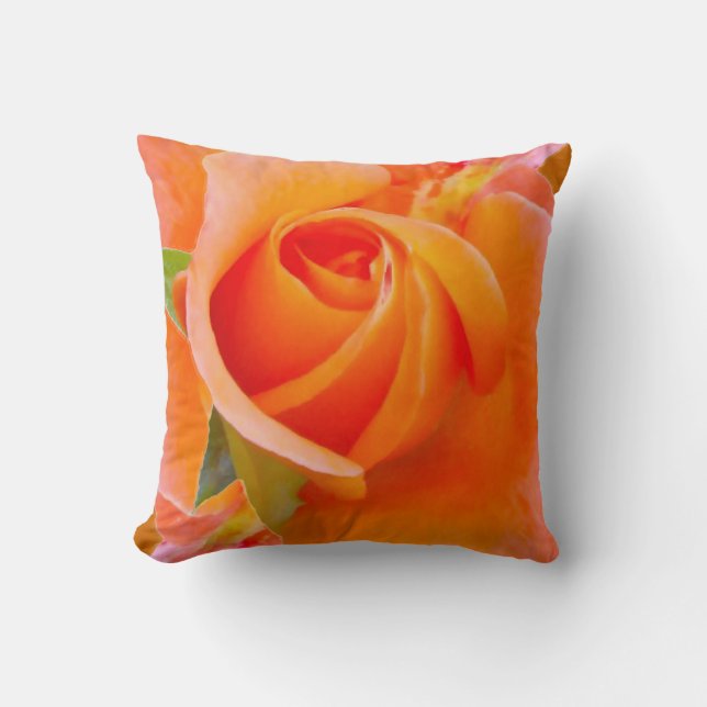 Coussin Rose Orange par Alexandra Cook (Recto)
