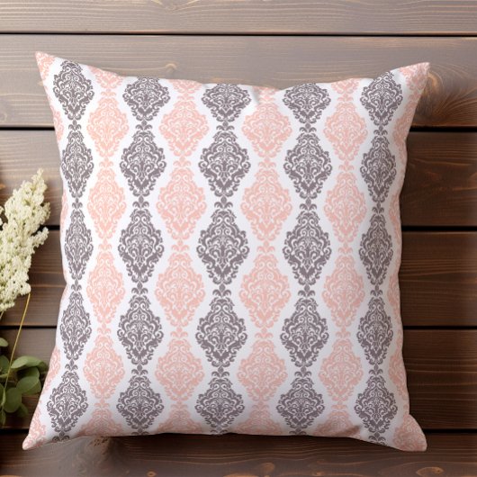 Coussin Rose Pâle et Gris