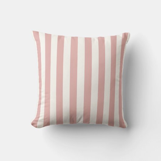 Coussin Rose Pâle et Rayure Pastel Blanc (Recto)