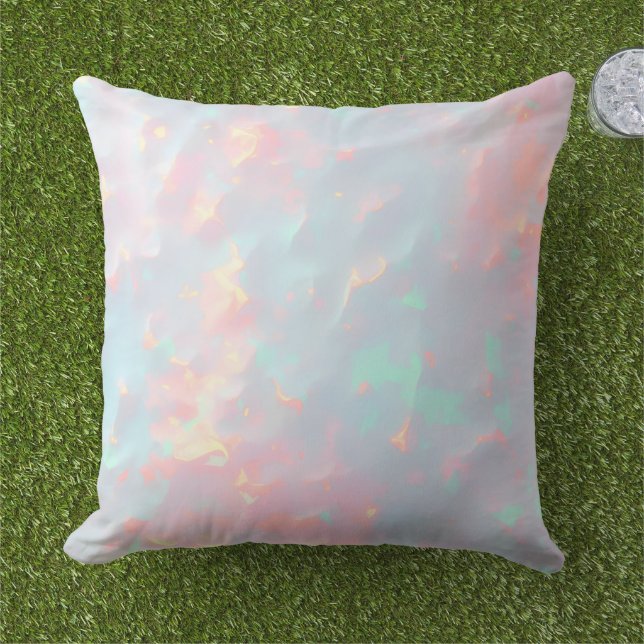 Coussin Rose Pâle Menthe Douce Or Luxe Collection Moderne (Herbe)