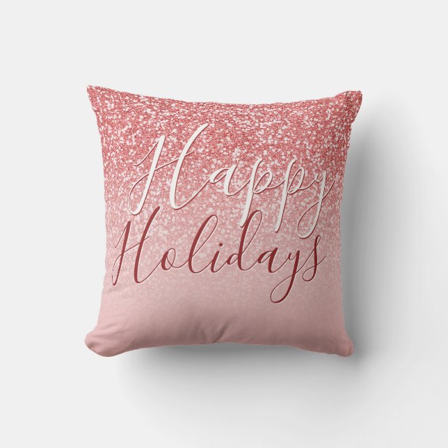 Coussin Rose Parties scintillant or Blush Ombre Joyeux Vac (Recto)