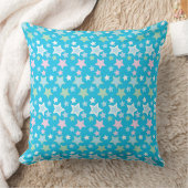 COUSSIN ROSE PASTEL BLEU VERT BLANC ÉTOILES ET RAYURES (Couverture)