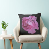 Coussin Rose personnalisable rose M monogramme noir person (Chaise)