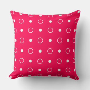 Coussin Rose - Points rouges et blancs