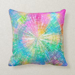 Coussin Rose psychédélique coloré de Teal d'éclat de