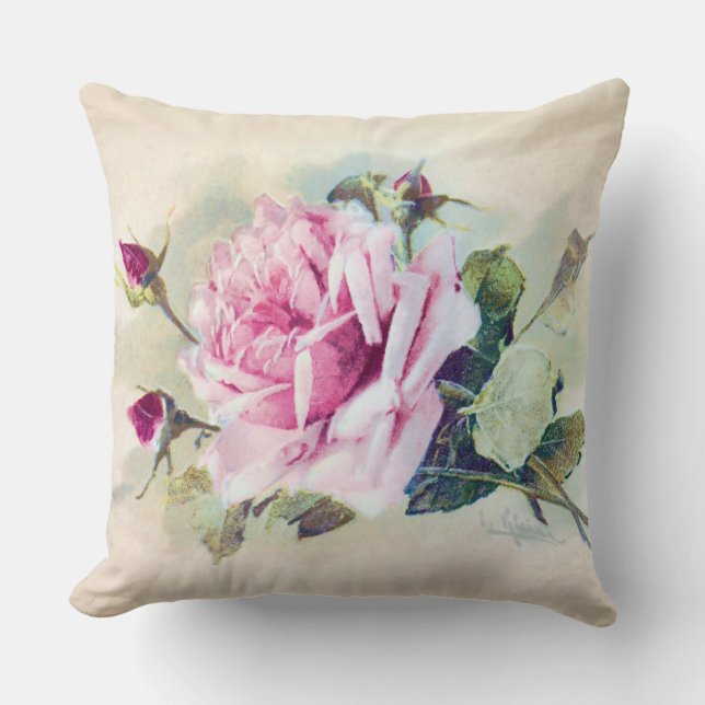 Coussin Rose romantique (Recto)
