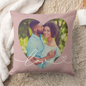 Coussin Rose Rose Amour Script Coeur Photo (Couverture)