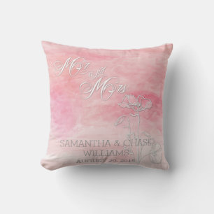 COUSSIN ROSE ROSE COULEUR D'EAU POPIES MARIAGE