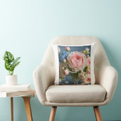 Coussin Rose rose délicate avec perle dans un vase (Chaise)