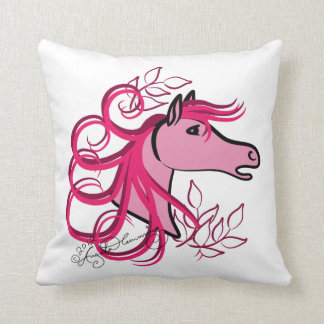 Coussin Rose rose élégant de tête de cheval