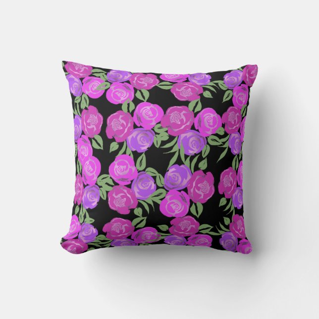 Coussin Rose rose et violet (Recto)