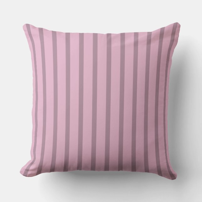Coussin Rose rose moderne et rayures mauves (Recto)