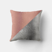 Coussin Rose Rose Or et argent Mariage métallique Date (Verso)