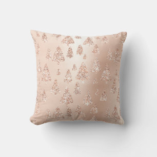 Coussin Rose Rose Or Parties scintillant métallique Arbres
