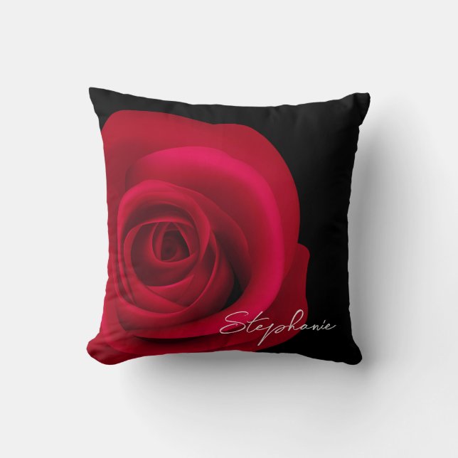 Coussin Rose rouge élégant | Custom (Recto)