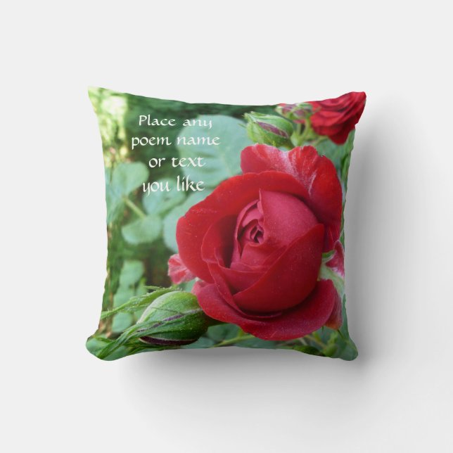 Coussin rose rouge-foncé de bourgeon (Recto)