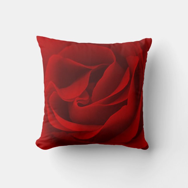 Coussin Rose rouge magnifié (Recto)