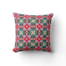 Rose rouge Motif Mandala avec Feuilles verts