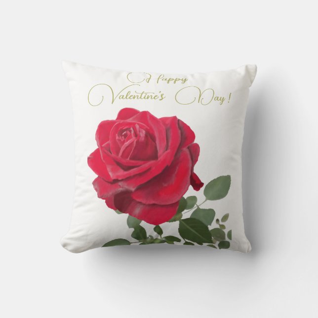 Coussin Rose rouge - Rose rouge - Saint-Valentin (Recto)