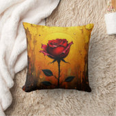 Coussin Rose rouge sur fond or (Couverture)
